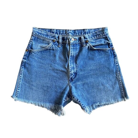 Wrangler Unisex Blue Jean Cutoff Shorts - Picture 1 of 14